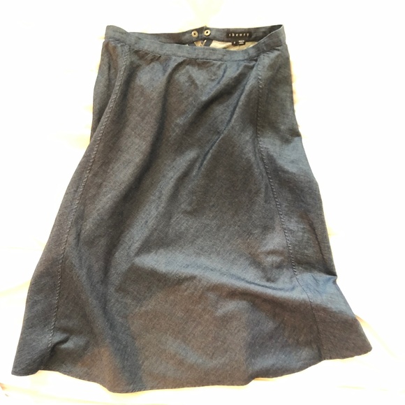 Theory Saminta Indigo skirt A-line Chambray size 0 - Picture 2 of 5